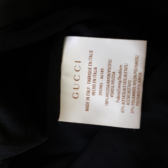 GUCCI BLACK PLEATED COCKTAIL DRESS - Picture 12 of 12